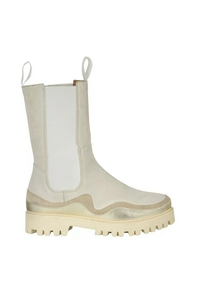 DWRS Enkellaarsjes GRAZ - Bikerboots Beige 4 DWRS Enkellaarsjes GRAZ - Bikerboots Beige - Afbeelding 2