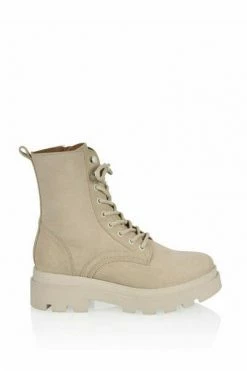 DWRS Laarzen KRAKAU - Bikerboots - Suede | Sand Beige