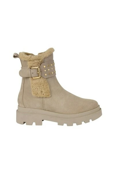 DWRS Enkellaarsjes ALASKA - Bikerboots Beige 3 DWRS Enkellaarsjes ALASKA - Bikerboots Beige