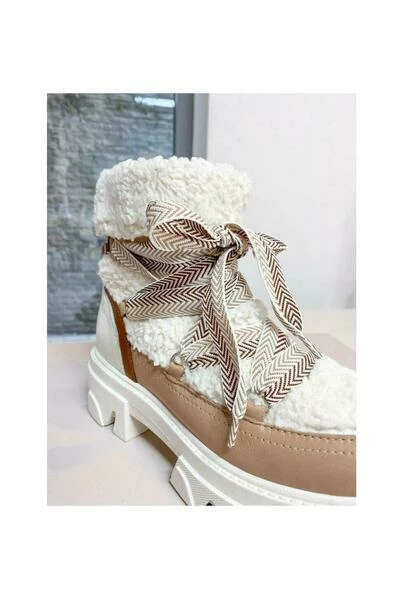 DWRS Snowboots HARBIN - Bikerboots | White / Nude White 4 DWRS Snowboots HARBIN - Bikerboots | White / Nude White - Afbeelding 2