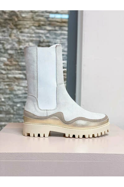 DWRS Enkellaarsjes GRAZ - Bikerboots Beige 3 DWRS Enkellaarsjes GRAZ - Bikerboots Beige