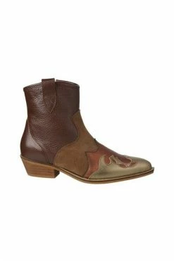 DWRS Cowboylaarzen Lucca Western Ankle Boots Brown