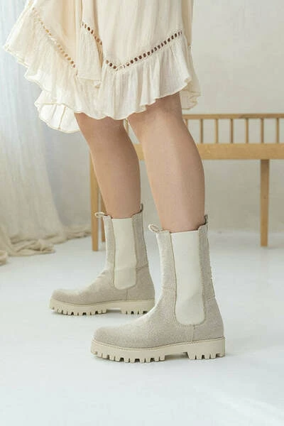 DWRS Laarzen BOCHUM - Bikerboots Chelsea Beige 5 DWRS Laarzen BOCHUM - Bikerboots Chelsea Beige - Afbeelding 3